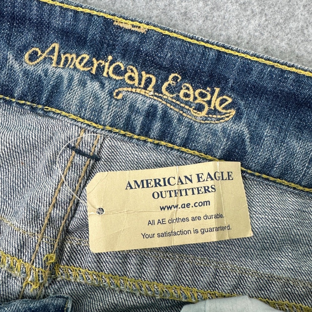 NWT American Eagle Jeans Women 14 Boyfriend Distressed Low Rise Wide Leg Flare - Picture 7 of 13
